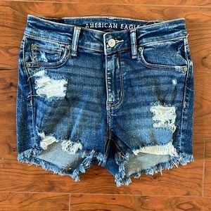 NWOT American Eagle High V-Rise Shortie Next Level Stretch Jean Shorts